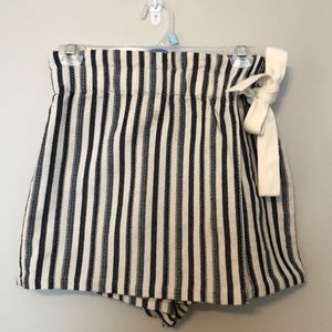Blue and White Striped Skort